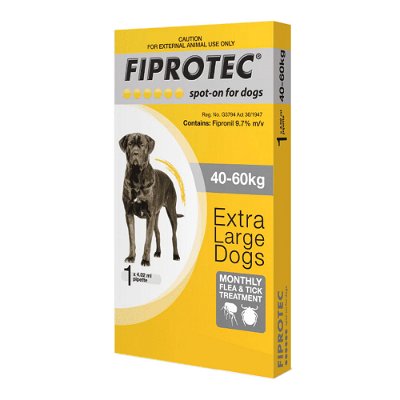 Fiprotec Spot-On for Dogs Extra Large 88 - 132lbs (Yellow)