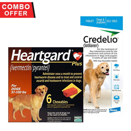 Buy Credelio + Heartgard Plus Combo Pack for Dogs Online at