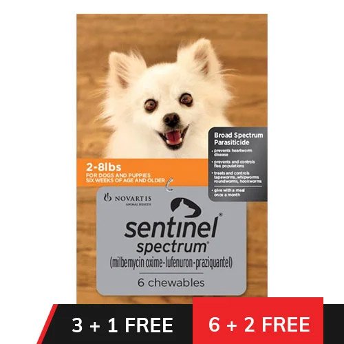 Sentinel Spectrum Chews  Orange for Dogs 2-8 lbs