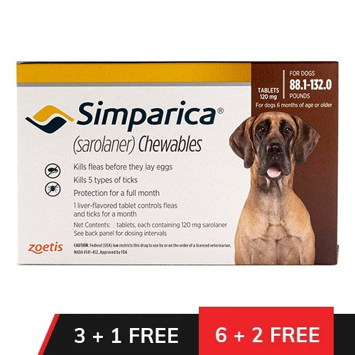 Simparica Chewables for Dogs above 88 lbs (Red)