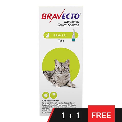 Bravecto Spot On for Small Cats 2.6 lbs - 6.2 lbs