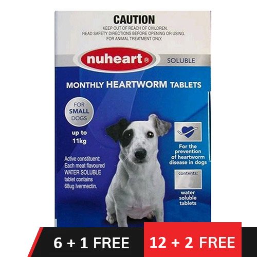 Heartgard Plus Generic Nuheart Small Dogs upto 25lbs (Blue)