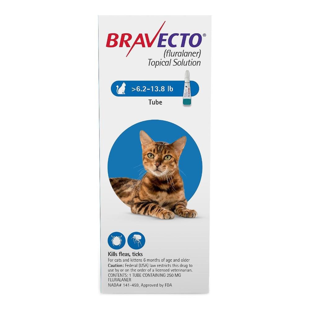 Buy Bravecto Spot On For Medium Cats 6.2 Lbs - 13.8 Lbs (Blue