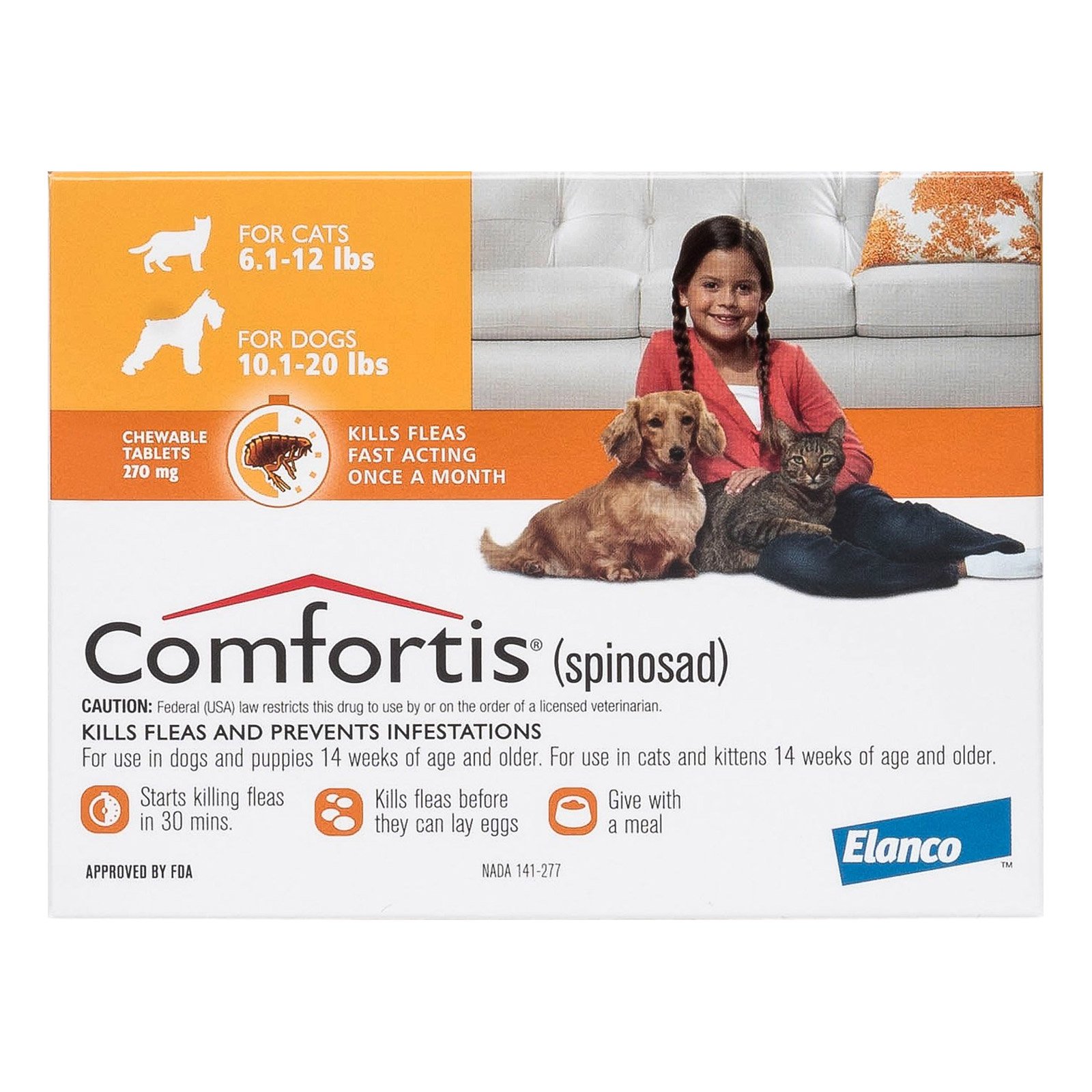 Comfortis For Medium Cats 2.8 to 5.4 KG (6 to 12 lbs) 270mg