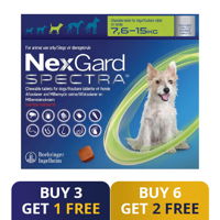 Nexgard Spectra for Medium Dogs 16.5-33 lbs (Green)