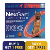 Nexgard Spectra for Xlarge Dogs 66-132 lbs (Red)