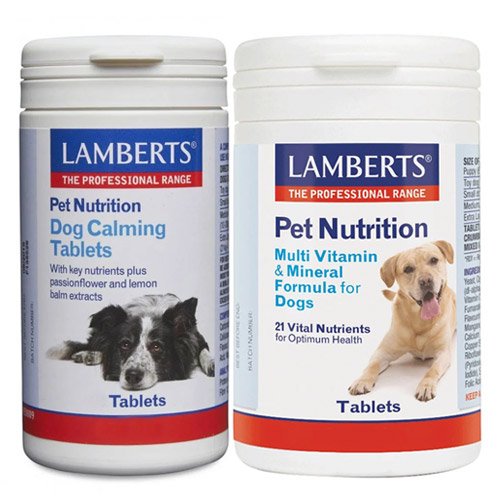 Lamberts Calming Tablets for Dogs & Lamberts Multi Vitamin And Mineral For Dogs Combo