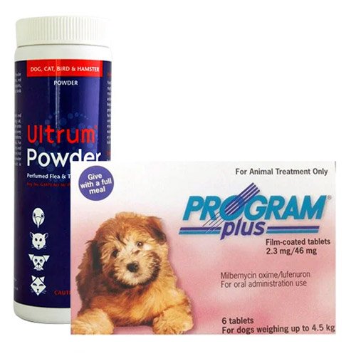 Ultrum Flea & Tick Powder & Program Plus Combo
