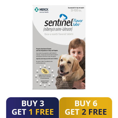 Sentinel For Dogs 51-100 lbs (White)
