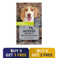 Sentinel Spectrum Chews Green for Dogs 8.1-25 lbs