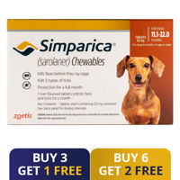 Simparica Chewables for Dogs 11.1-22 lbs (Brown)