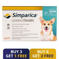 Simparica Chewables for Dogs 22.1-44 lbs (Blue)