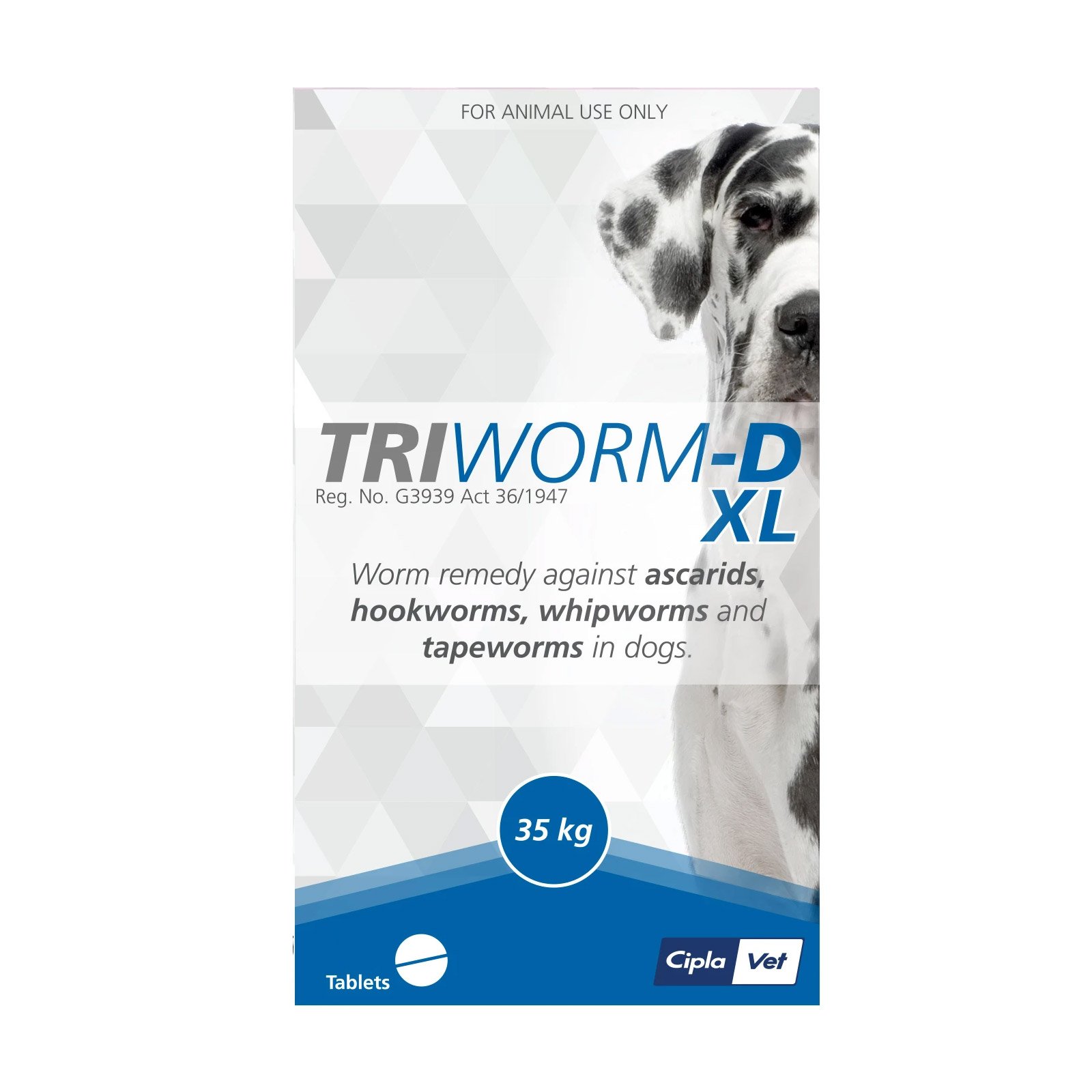 Triworm-D Dewormer For Large Dogs 35Kgs